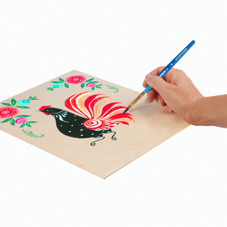 Кисти ЮНЛАНДИЯ, набор 6 шт. (СИНТЕТИКА: круглые № 2, 3; плоские № 4, 5, 6, 8), блистер с европодвесом, 200890 - Кисти для рисования