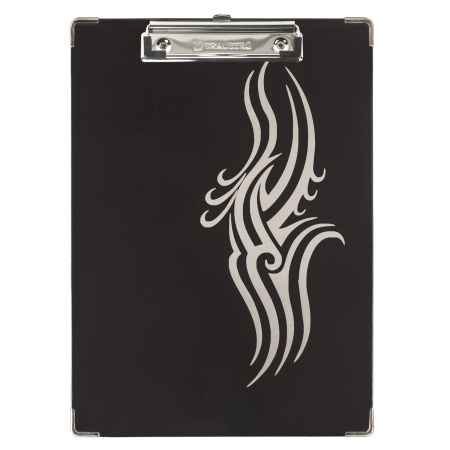 Доска-планшет BRAUBERG "Black Jack" с прижимом А4 (226х315 мм), картон/ламинированная бумага, ЧЕРНАЯ, 232236 - Планшеты и клипборды