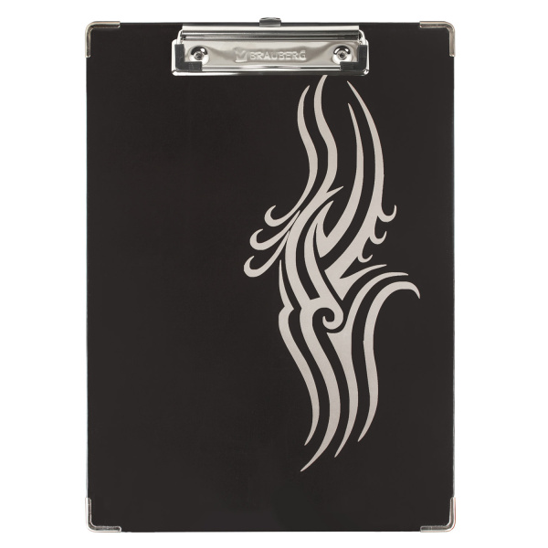 Доска-планшет BRAUBERG "Black Jack" с прижимом А4 (226х315 мм), картон/ламинированная бумага, ЧЕРНАЯ, 232236 - Планшеты и клипборды