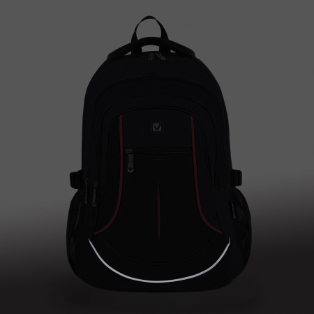 Рюкзак BRAUBERG HIGH SCHOOL универсальный, 3 отделения, "Легенда", черный/красный, 46х31х18 см, 271651 - Рюкзаки городские для старшеклассников и студентов