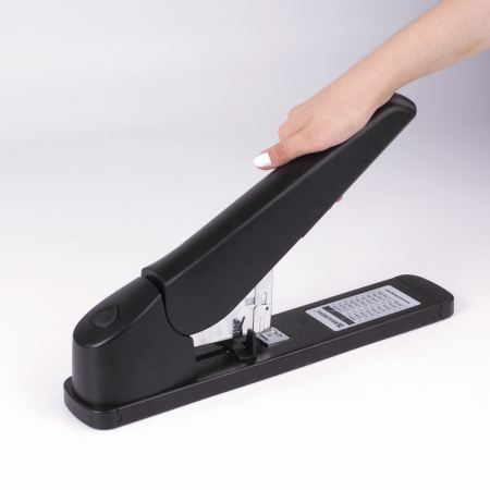 Степлер МОЩНЫЙ №24/6-23/24 BRAUBERG "Heavy duty MX", до 200 листов, черный, 222564 - Степлеры мощные