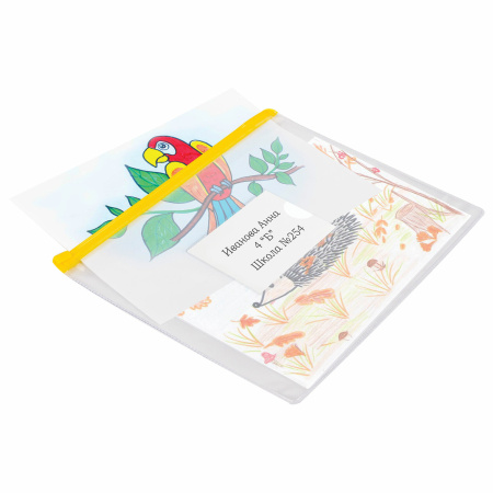 Папка-конверт на молнии, КОМПЛЕКТ 6 штук (А4 - 2 штуки, А5 - 4 штуки), ассорти, ЮНЛАНДИЯ, 229552 - Папки-конверты на молнии