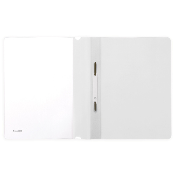 Скоросшиватель пластиковый BRAUBERG, А4, 130/180 мкм, белый, 228676 - Папки-скоросшиватели мягкие