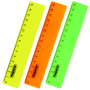 Линейка пластиковая 15 см, ПИФАГОР, неоновая, ассорти, с волнистым краем, 210614 - Линейки