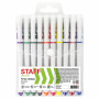 Ручки гелевые с грипом STAFF "Manager" GP-198, НАБОР 10 ЦВЕТОВ, корпус белый, узел 0,5 мм, линия письма 0,35 мм, 142808 - Наборы гелевых ручек
