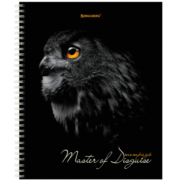 Тетрадь А5 96 л. BRAUBERG, гребень, клетка, твёрдая обложка, "Совы" (4 вида в спайке), 404443 - Тетради более 60 листов