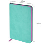Блокнот МАЛЫЙ ФОРМАТ (100x150 мм) А6, BRAUBERG "Metropolis Mix", под кожу, 80 л., клетка, мятный, 113330 - Бизнес-блокноты и бизнес-тетради