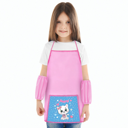 Фартук с нарукавниками для уроков труда ПИФАГОР, 1 карман, 44x55 см, "Yummy Cupcake", 271646 - Аксессуары для рисования