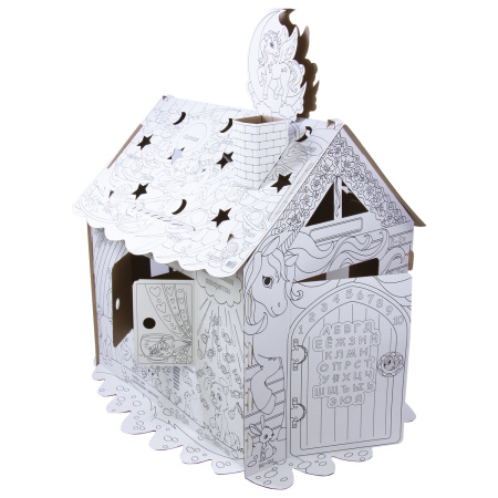 Картонный игровой развивающий Домик-раскраска "Для маленькой принцессы" высота 130 см, BRAUBERG KIDS, 880363 - Наборы для рукоделия