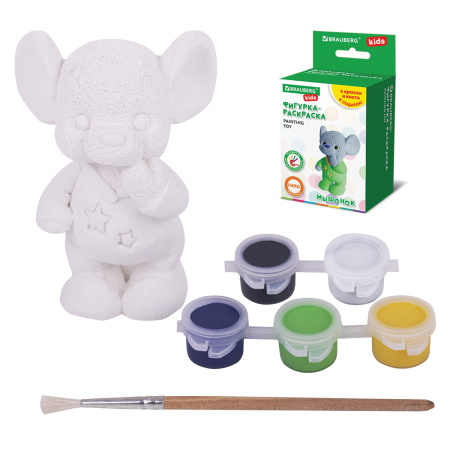 ФИГУРКА ИЗ ГИПСА с красками и кистью для росписи, ассорти, BRAUBERG KIDS, 665203, 1 шт - Наборы для рукоделия