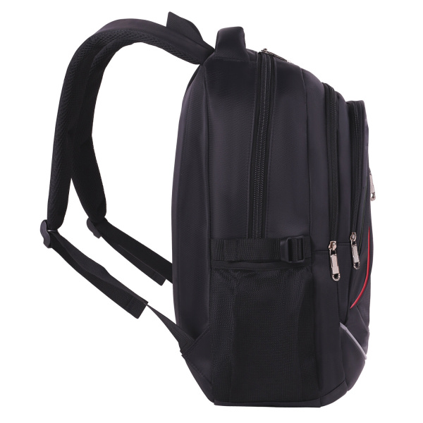 Рюкзак BRAUBERG HIGH SCHOOL универсальный, 3 отделения, "Легенда", черный/красный, 46х31х18 см, 271651 - Рюкзаки городские для старшеклассников и студентов