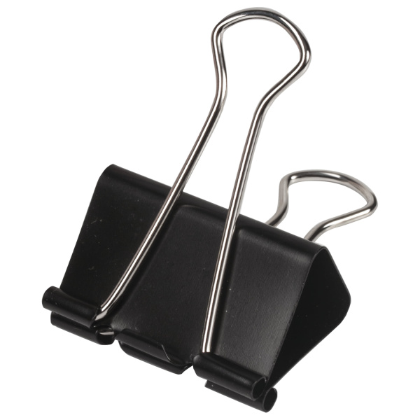 Зажимы для бумаг ОФИСМАГ, КОМПЛЕКТ 12 шт., 41 мм, на 200 листов, черные, картонная коробка, 226767 - Зажимы для бумаг