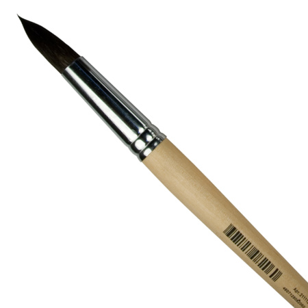 Кисть белка микс круглая, короткая ручка пропитанная лаком, "Сонет" №10  (211210) (10 мм)