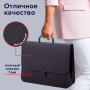 Папка-портфель пластиковая BRAUBERG "КОНСУЛ" А4 (370х280х120 мм), 2 отделения, фактура "бисер", черная, 223079 - Портфели пластиковые