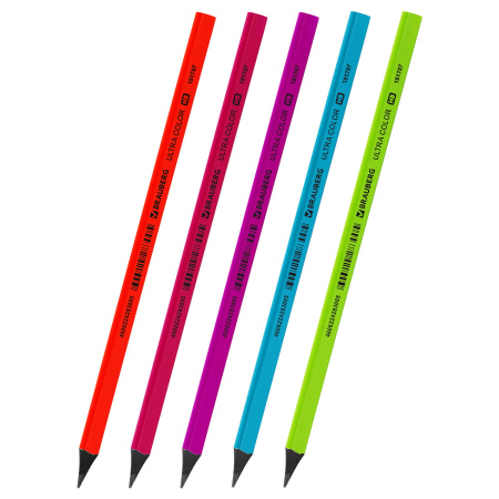 Карандаш чернографитный BRAUBERG "ULTRA COLOR", 1 шт., HB, пластиковый, 181707 - Карандаши чернографитные