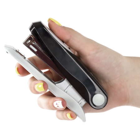 Степлер №24/6, 26/6 BRAUBERG "Germanium", до 20 листов, черный, ГАРАНТИЯ 5 ЛЕТ, 226580 - Степлеры настольные