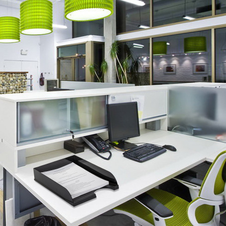 Лоток горизонтальный для бумаг BRAUBERG Standard, 350х253х65 мм, черный, 237947 - Лотки горизонтальные (поддоны)