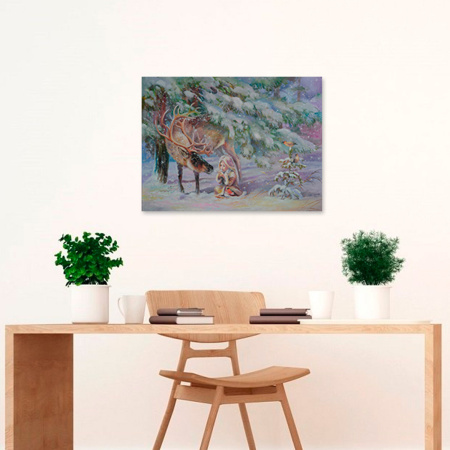 Картина стразами (алмазная мозаика) 40х50 см, ОСТРОВ СОКРОВИЩ "Девочка в лесу", без подрамника, 662578 - Алмазная вышивка