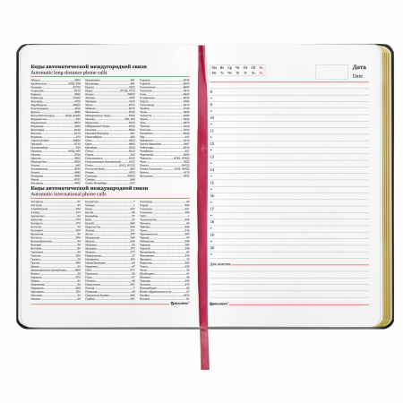 Ежедневник недатированный А5 (138х213 мм), BRAUBERG VISTA, под кожу, гибкий, 136 л., "Pomegranate", 112022 - Ежедневники с покрытием "под кожу и ткань"