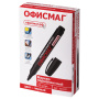 Маркер перманентный ОФИСМАГ, ЧЕРНЫЙ, круглый наконечник, 3 мм, с клипом, 151197 - Маркеры перманентные