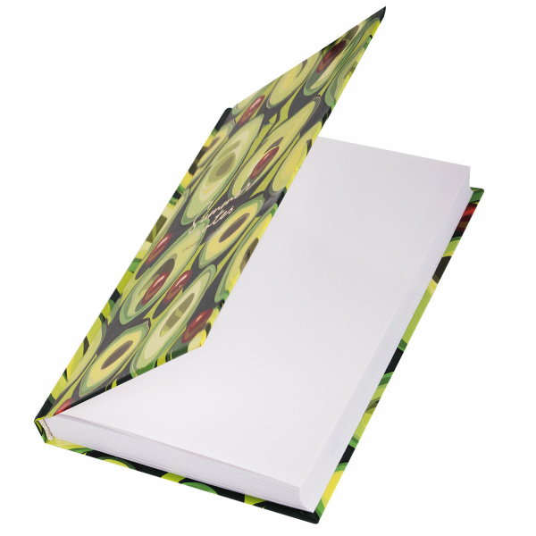 Ежедневник недатированный А5 (145х215 мм), ламинированная обложка с фольгой, 128 л., STAFF, "Avocado", 113523 - Ежедневники с твердой обложкой