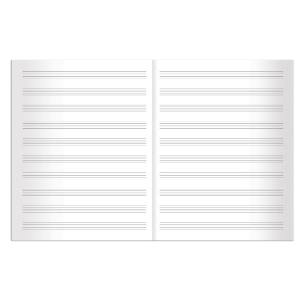 Тетрадь для нот А4, 40 л., BRAUBERG, обложка мелованный картон, вертикальная, на скобе, BRAUBERG, "Магия музыки", 125418 - Тетради для нот