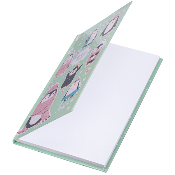 Блокнот А5 (134х206 мм), 80 л., твёрдый, клетка, BRAUBERG KIDS, "Пингвинчики", 114420 - Блокноты детские