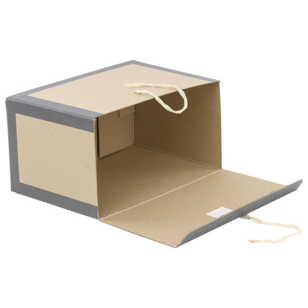 Короб архивный 180х240х330 мм, переплетный картон/бумвинил, завязки, до 1700 л., STAFF, 112160 - Короба архивные