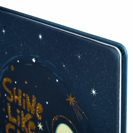 Дневник 1-11 класс 48 л., кожзам (твердая), печать, глиттер, ЮНЛАНДИЯ, "Space Avo", 106201 - Дневники универсальные