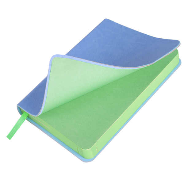 Ежедневник недатированный МАЛЫЙ 100х150 мм А6 BRAUBERG "Metropolis Mix", под кожу, 136 л., голубой, 113307 - Ежедневники с покрытием "под кожу и ткань"