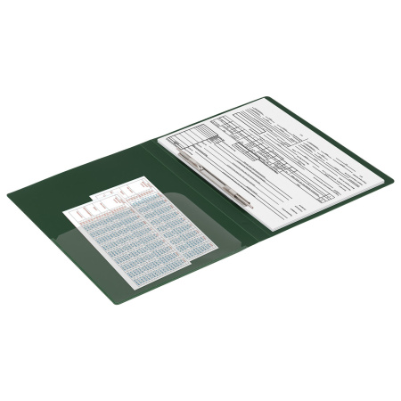 Папка с металлическим скоросшивателем и внутренним карманом BRAUBERG "Диагональ", темно-зеленая, до 100 листов, 0,6 мм, 221354 - Папки с пружинным и пластиковым скоросшивателем