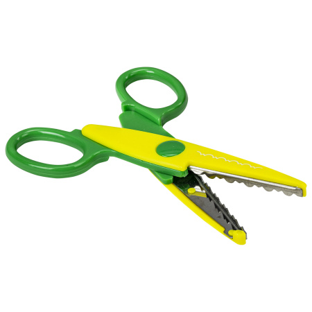 Ножницы ПИФАГОР, 135 мм, фигурное лезвие, ассорти, в дисплее, 230938 - Ножницы детские