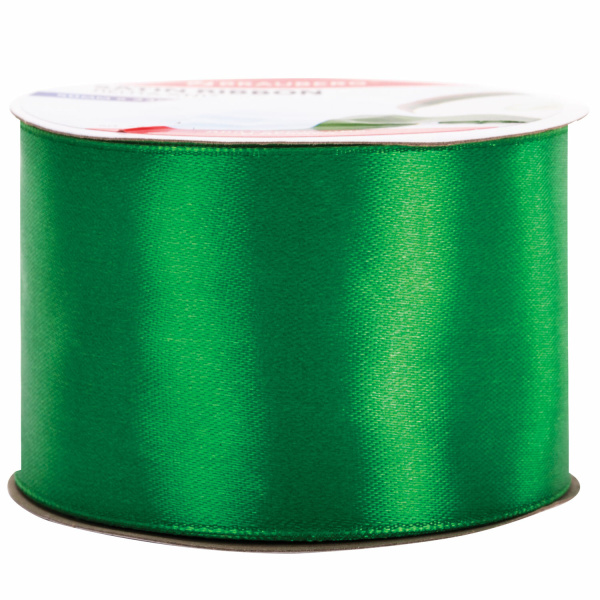 Лента атласная ширина 50 мм, длина 23 м, зеленая, BRAUBERG, 591523 - Ленты для декора, рукоделия и упаковки подарков