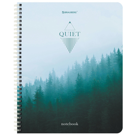 Тетрадь А5, 96 л., BRAUBERG, гребень, клетка, "Безмятежность" (микс в спайке), 404423 - Тетради более 60 листов