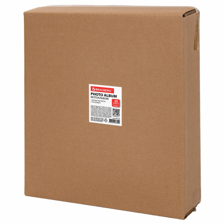 Фотоальбом BRAUBERG "Alpha" 20 магнитных листов, 23х28 см, под гладкую кожу, коричневый, 391179 - Фотоальбомы