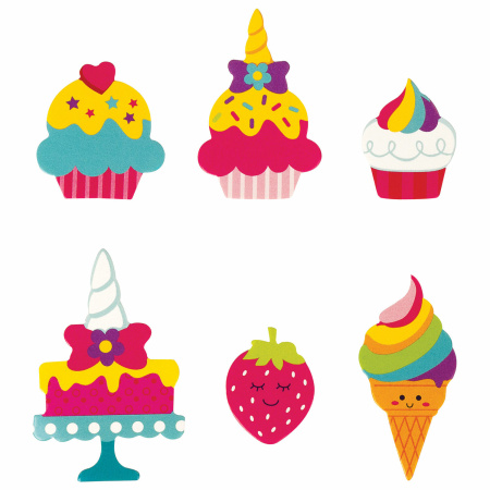 Наклейки из EVA "Единорог и радуга", 24 штуки, ассорти, ЮНЛАНДИЯ, 662685 - Наклейки