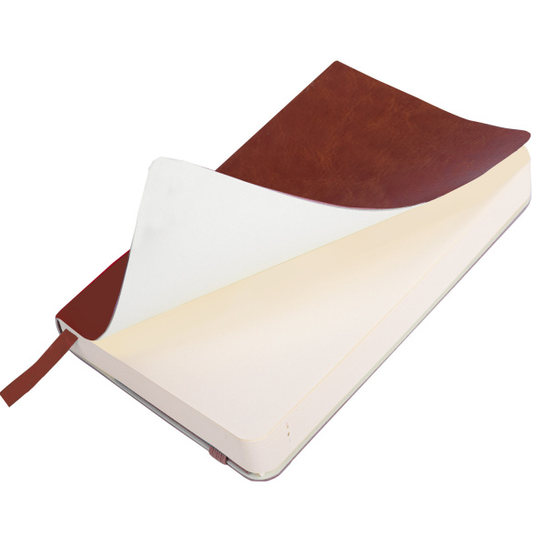 Ежедневник недатированный МАЛЫЙ 100х150 мм А6 BRAUBERG "Metropolis Ultra", под кожу, 160 л., коричневый, 113301 - Ежедневники с покрытием "под кожу и ткань"