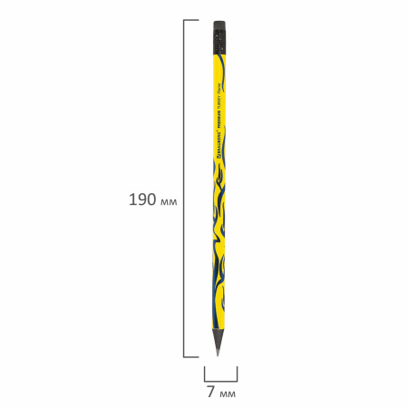 Карандаш чернографитный BRAUBERG "PREMIUM TURKEY", 1 шт., "Flame", НВ, ассорти, дисплей,181565 - Карандаши чернографитные