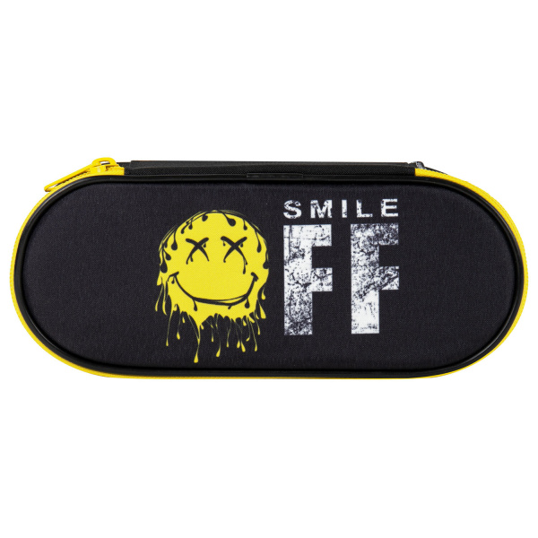 Пенал-футляр BRAUBERG, 1 отделение, органайзер, полиэстер, 22x9x5 см, "Smile OFF", 271587 - Пеналы мягкие