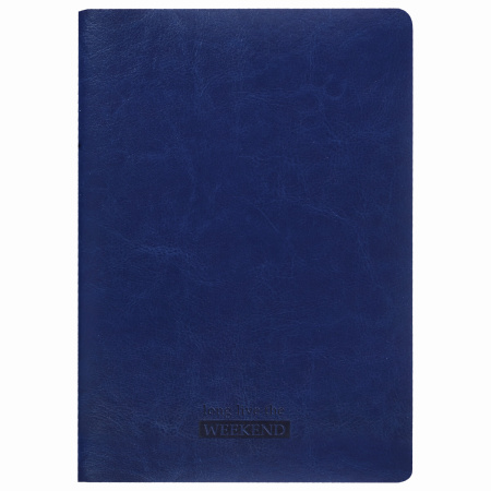 Тетрадь 48 л. в клетку обложка гладкий кожзам, сшивка, A5 (147х210мм), ТЕМНО-СИНИЙ, BRAUBERG VIVA, 403889 - Тетради 40-48 листов