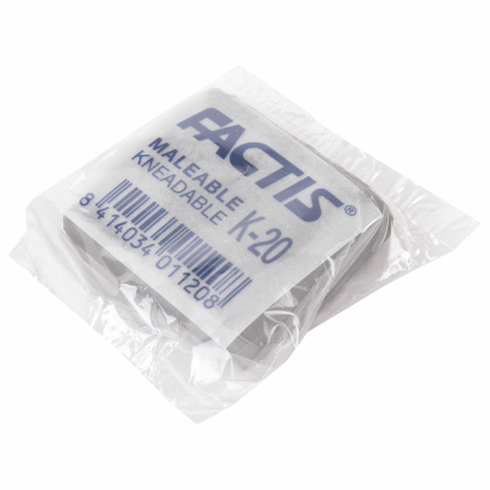 Ластик-клячка художественный FACTIS K 20 (Испания), 37х29х10 мм, супермягкий, серый, CCFK20 - Художественные ластики и клячки