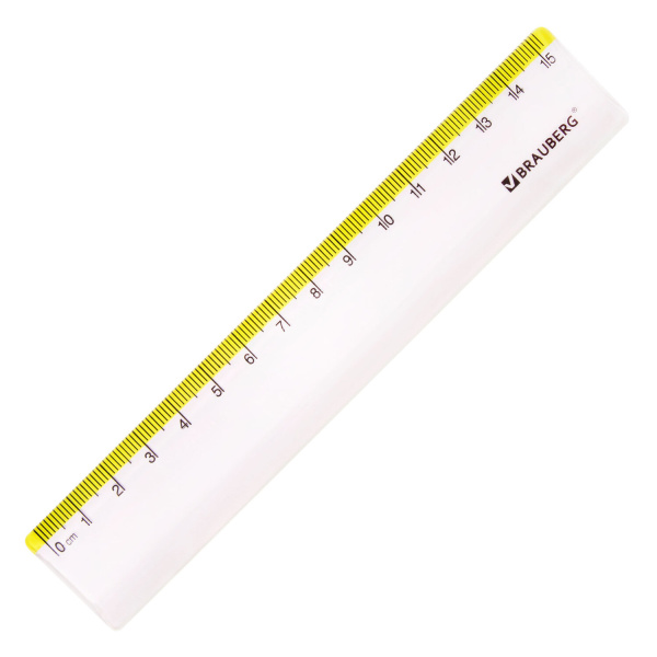 Набор чертежный малый BRAUBERG "FRESH ZONE" (линейка 15 см, 2 треугольника, транспортир), желтая шкала, 210762 - Наборы чертежные