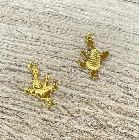 Металлическая подвеска "Снеговик" золото, размер 30*18 мм, 4 шт