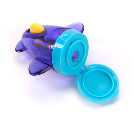 Точилка BRAUBERG "JET", 3 угла заточки, пластиковая с контейнером, ассорти, 223591 - Точилки ручные