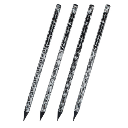 Карандаш чернографитный BRAUBERG "GRAPHIC", 1 шт., HB, корпус ассорти, 181763 - Карандаши чернографитные