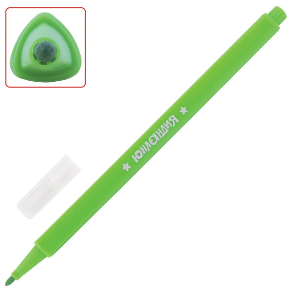 Фломастеры ЮНЛАНДИЯ 12 цветов, "ЗООПАРК", трехгранные, вентилируемый колпачок, 151425 - Фломастеры классические