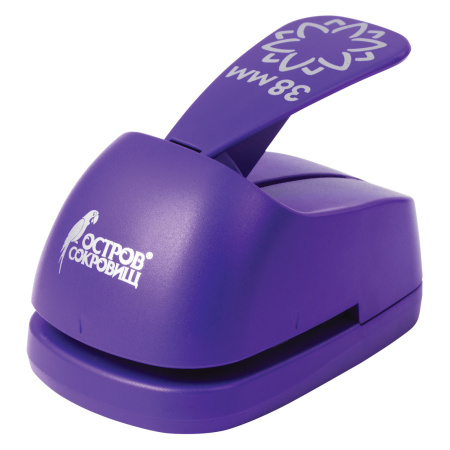 Дырокол фигурный 3D "Цветок", диаметр вырезной фигуры 38 мм, ОСТРОВ СОКРОВИЩ, 227178 - Дыроколы фигурные для творчества