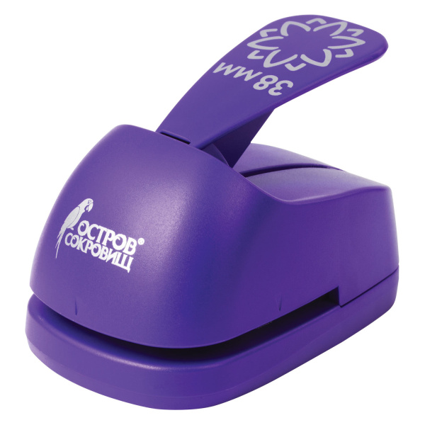 Дырокол фигурный 3D "Цветок", диаметр вырезной фигуры 38 мм, ОСТРОВ СОКРОВИЩ, 227178 - Дыроколы фигурные для творчества