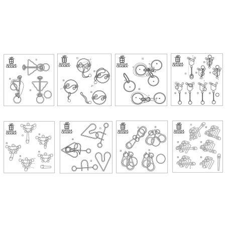 Головоломка металлическая большая ЗОЛОТАЯ СКАЗКА, 24 вида, в дисплее, разные уровни сложности, 664924 - Игрушки развивающие
