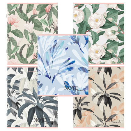 Тетрадь А5 96 л. BRAUBERG скоба, клетка, обложка картон, "Bloom" (микс в спайке), 404438 - Тетради более 60 листов